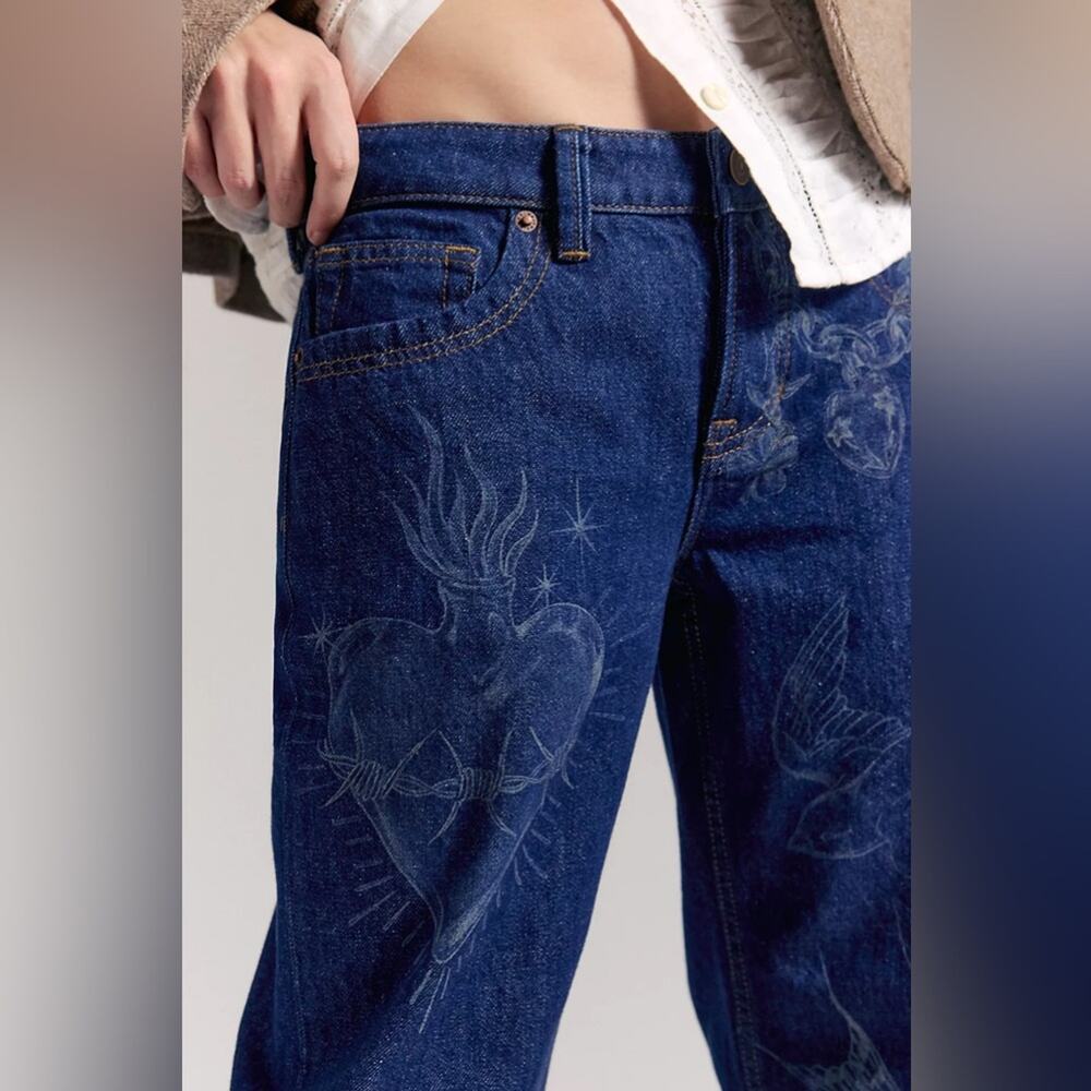 We The Free x Denem Tennessee Etched Low-Rise Boyfriend Jeans